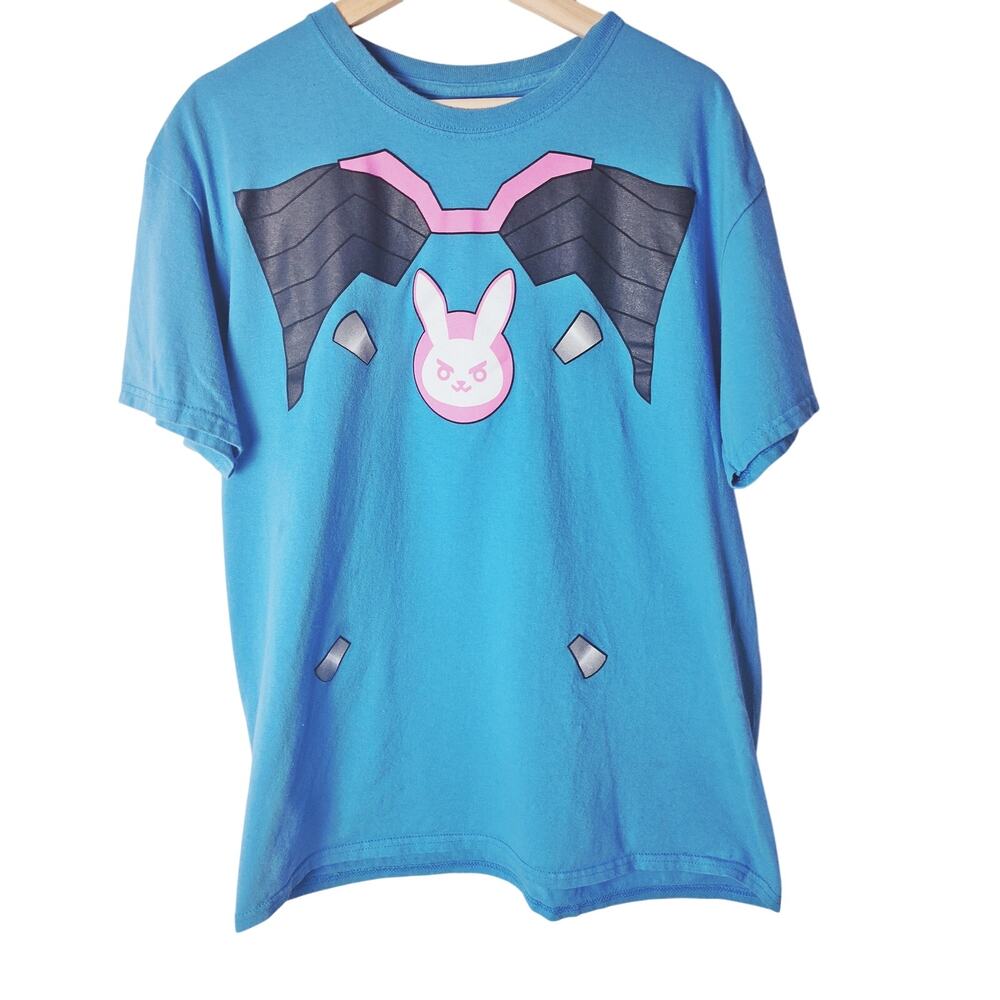 Overwatch D.Va Cosplay T-Shirt Blue Size Large